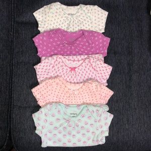 5 Baby girl onesie pack